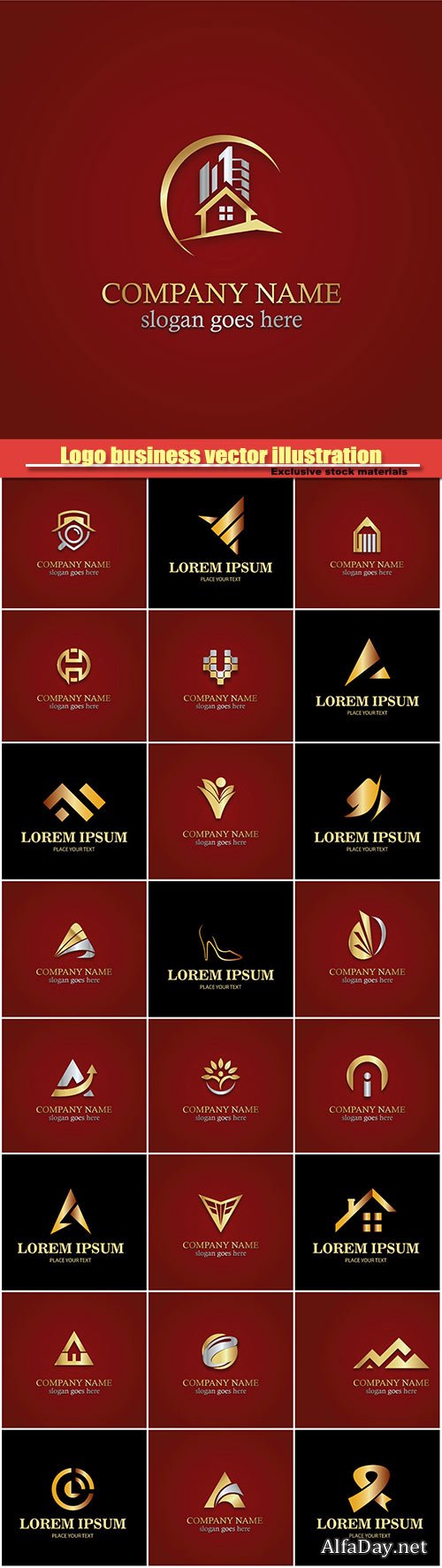 Gold logo business vector illustration #9