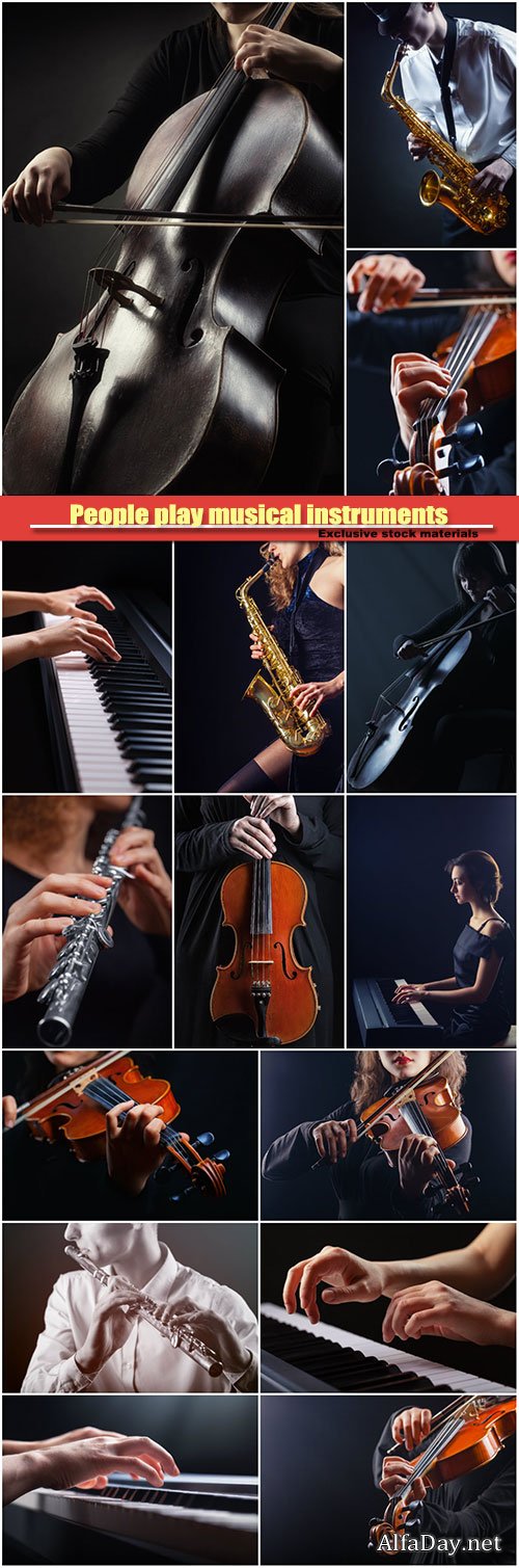 People play various musical instruments