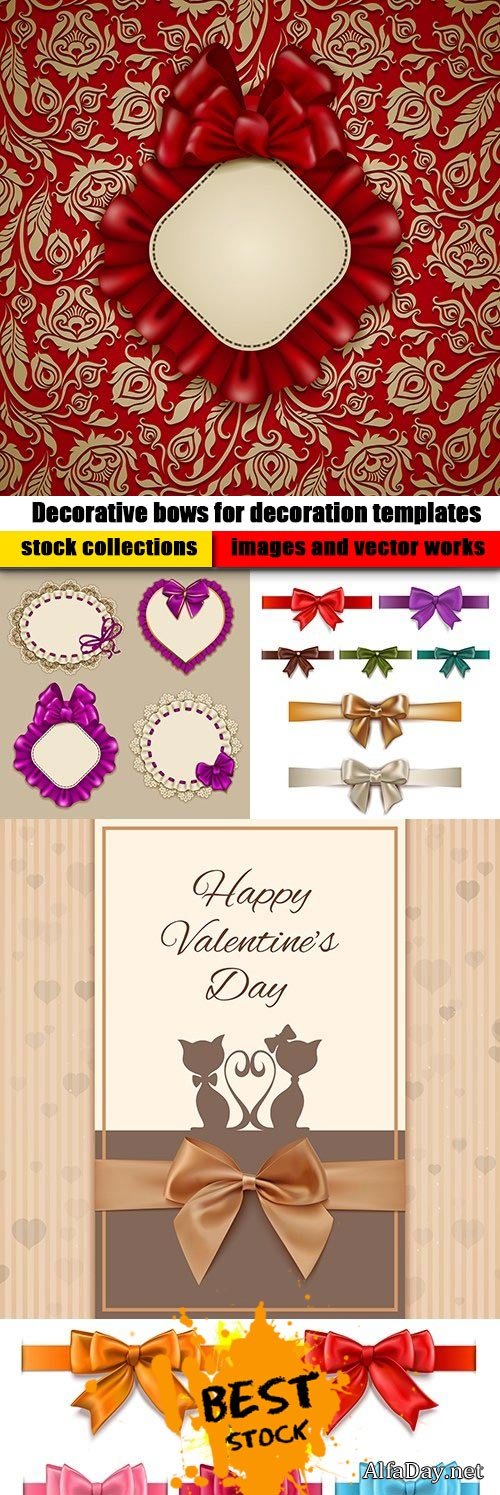 Decorative bows for decoration templates