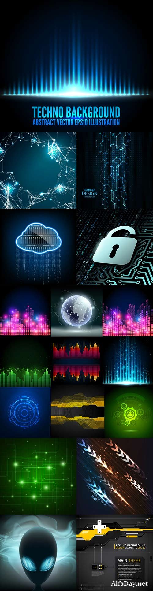 Abstract techno backgrounds