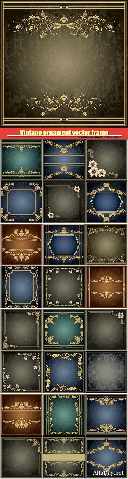 Vintage ornament vector frame