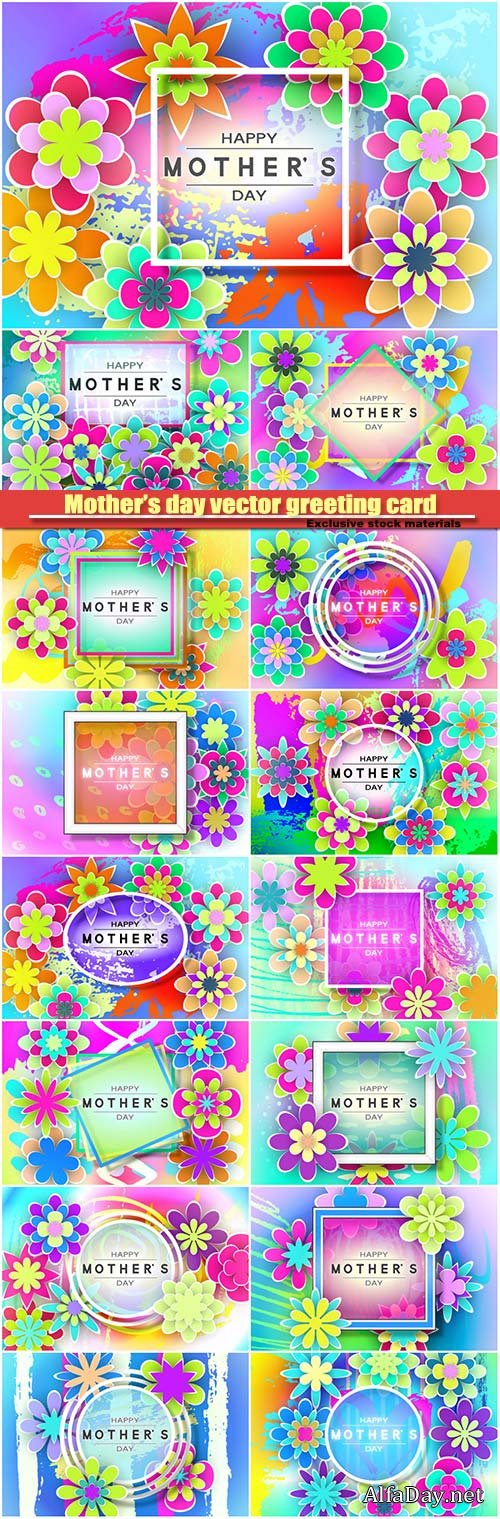 Mother�s day vector greeting card with flowers