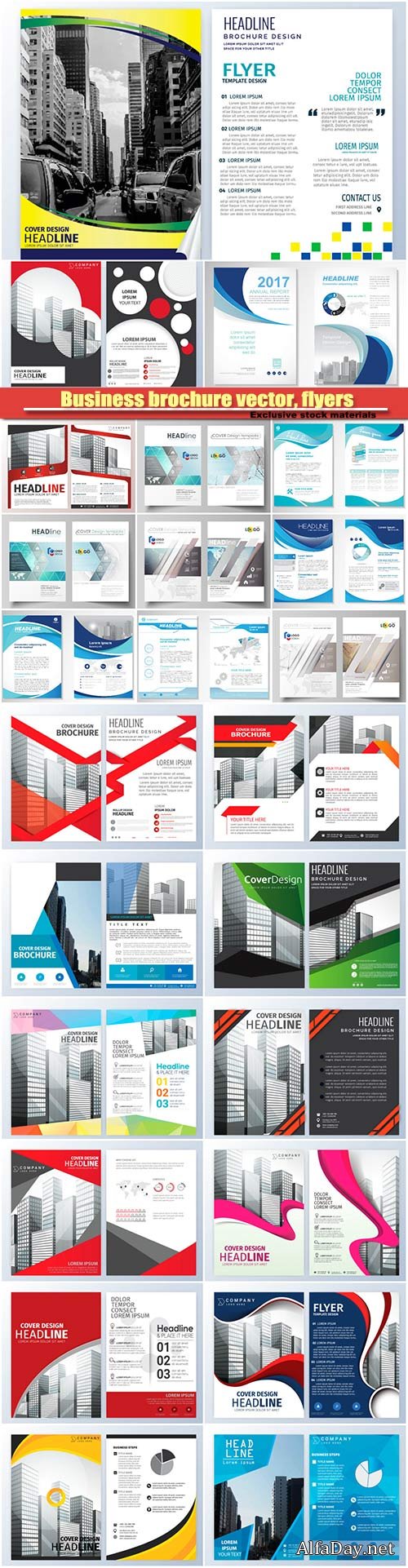 Business brochure vector, flyers templates #16