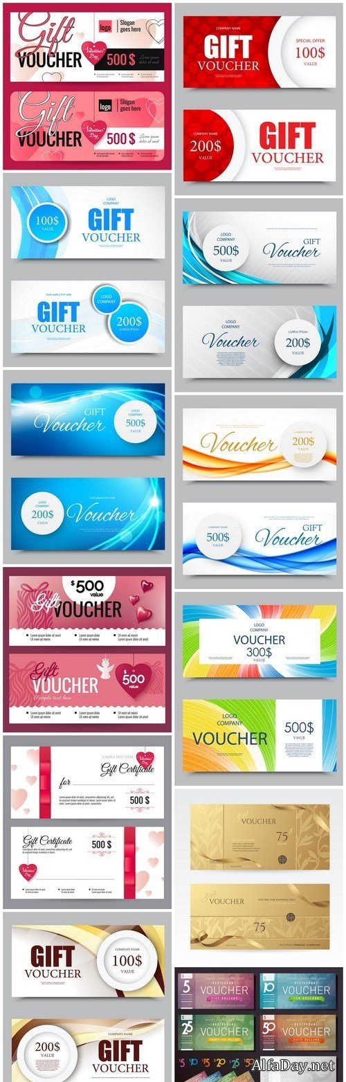 Gift Voucher Collection #28 - 12 Vector