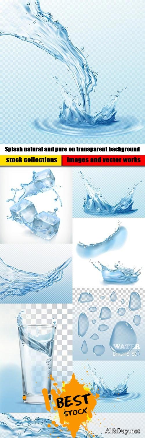 Splash natural and pure on transparent background