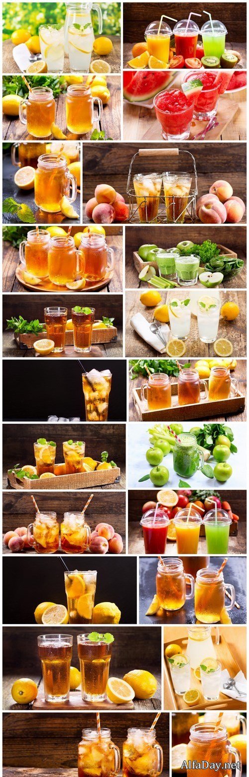 Fresh juices with fruits and vegetables 2 - 22xUHQ JPEG Photo Stock