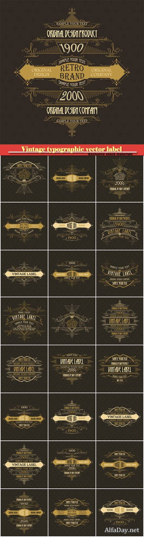 Vintage typographic vector premium label