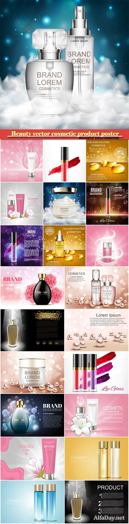 Beauty vector cosmetic product poster #2