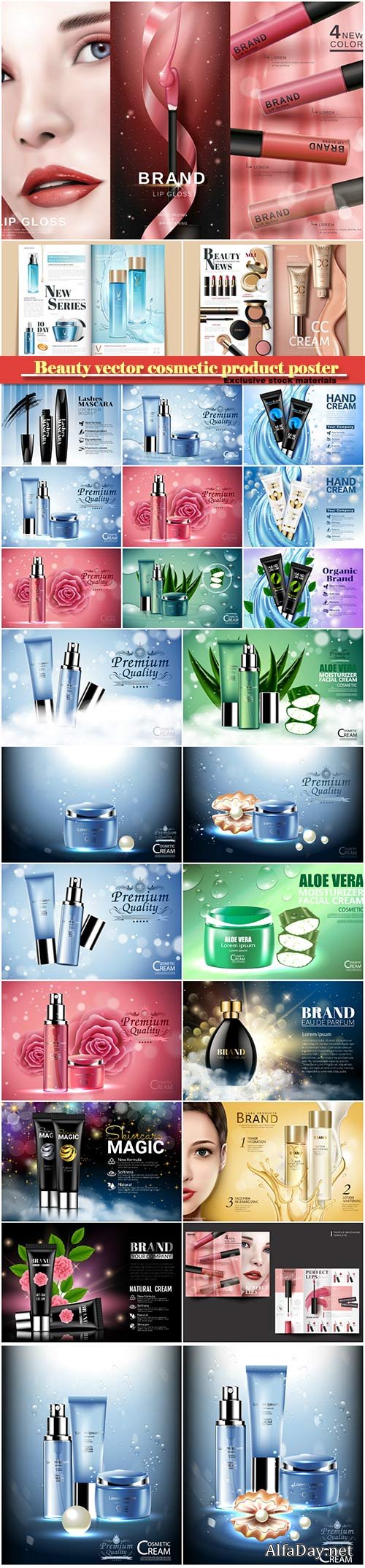 Beauty vector cosmetic product poster