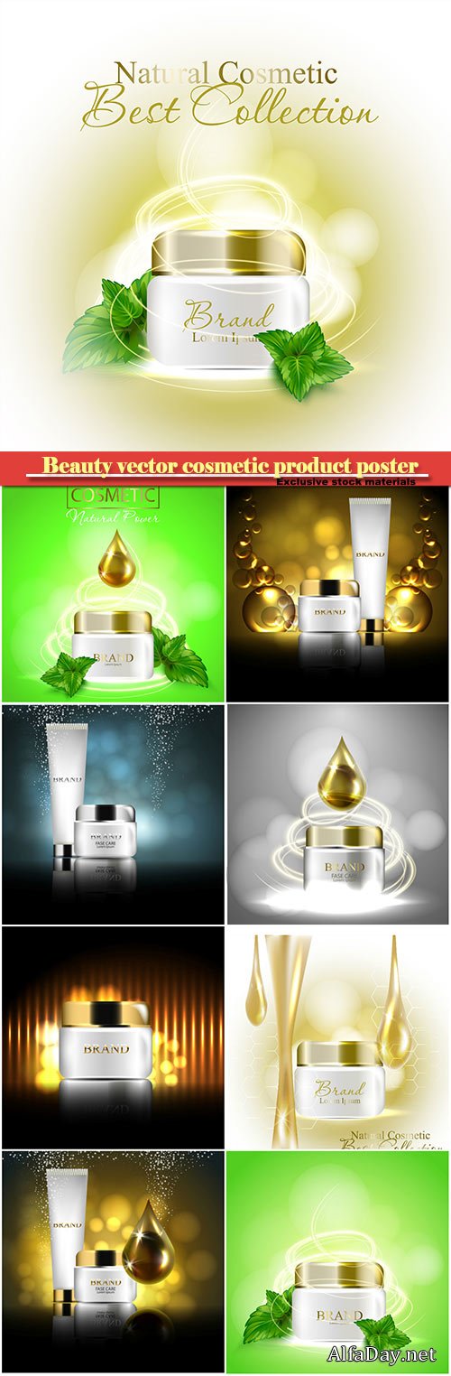 Beauty vector cosmetic product poster #4