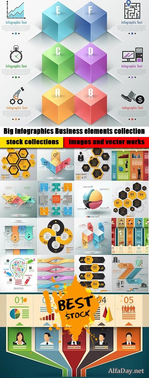 Big Infographics Business elements collection