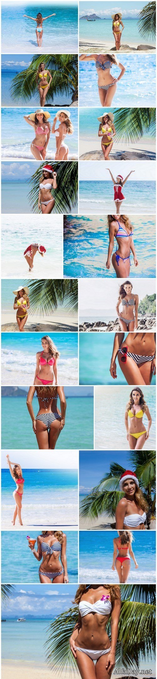 The beautiful girl on the paradise beach - 21xUHQ JPEG Photo Stock