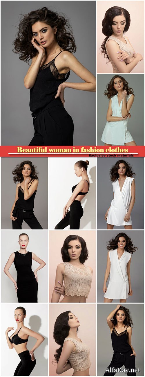 Beautiful stunning woman in fashion clothes