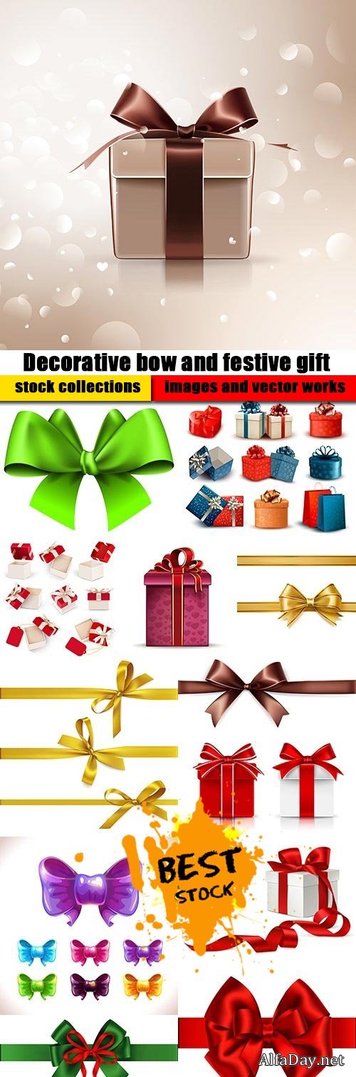 Decorative bow and festive gift