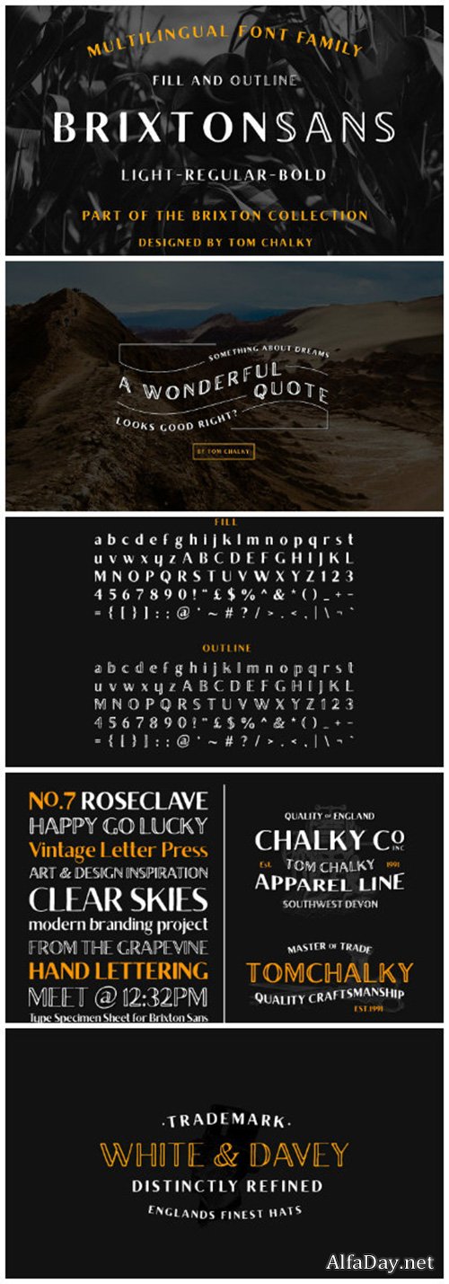 Brixton Sans (Fill and Outline)