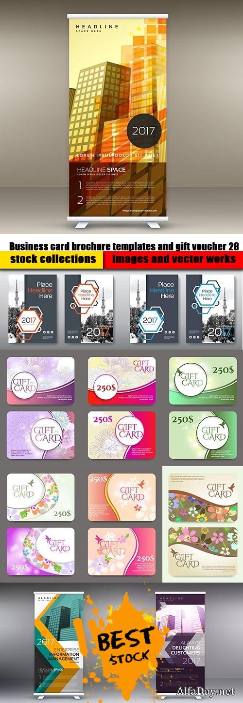 Business card brochure templates and gift voucher 28