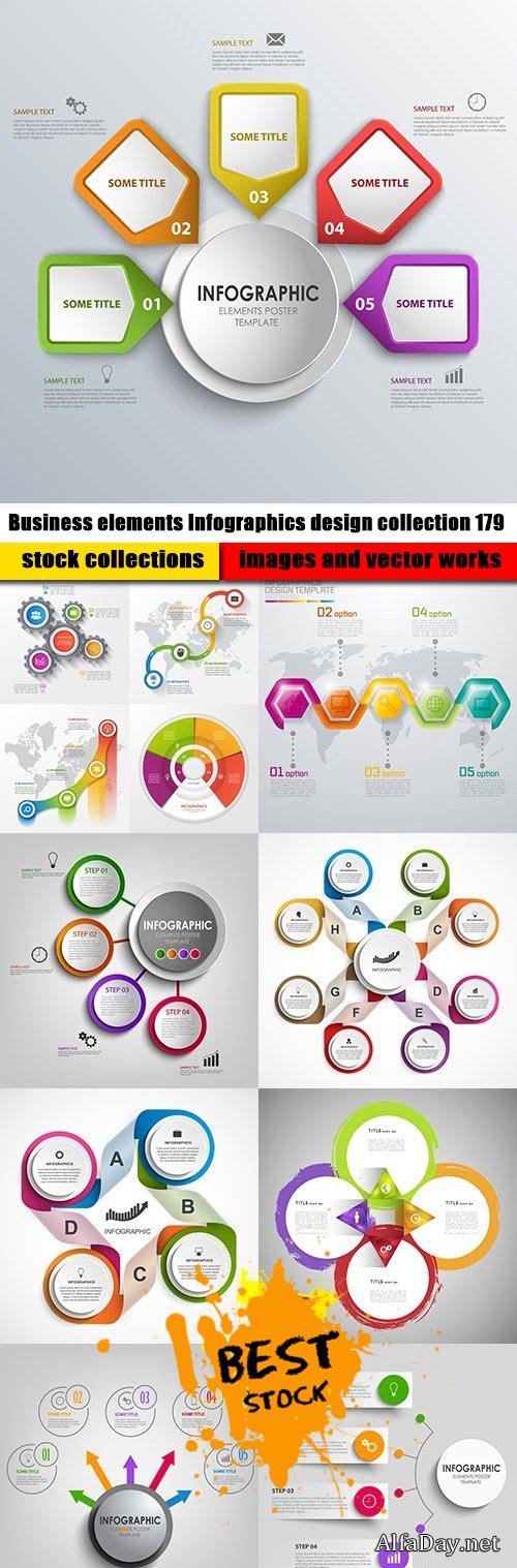 Business elements Infographics design collection 179
