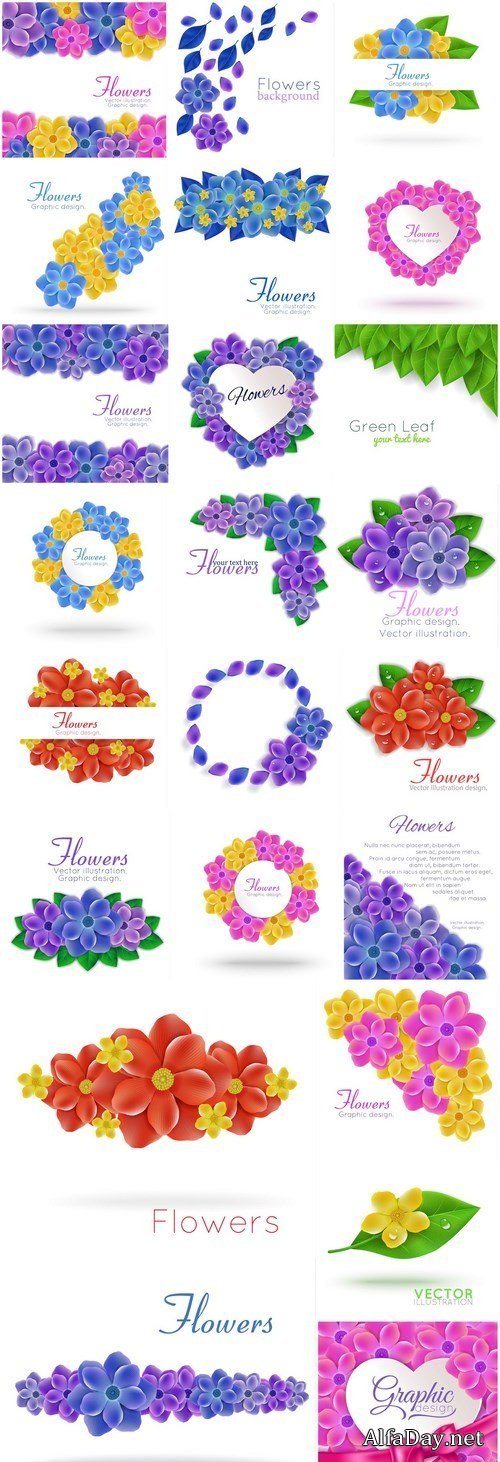 Bright Floral Background - 23 Vector