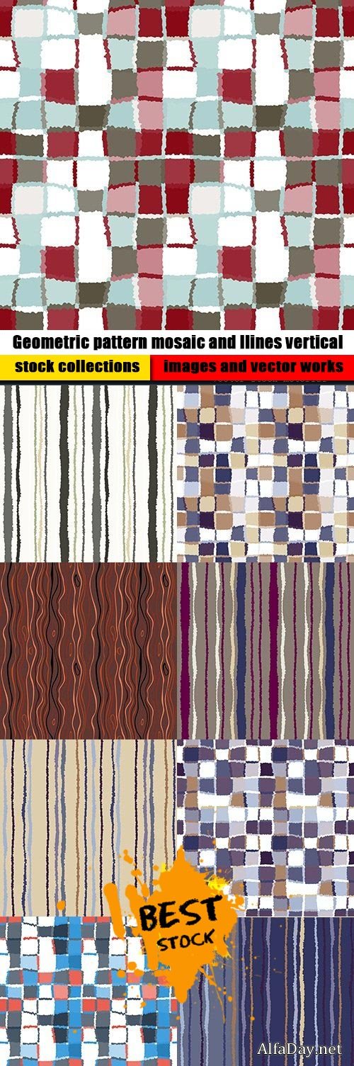 Geometric pattern mosaic and llines vertical