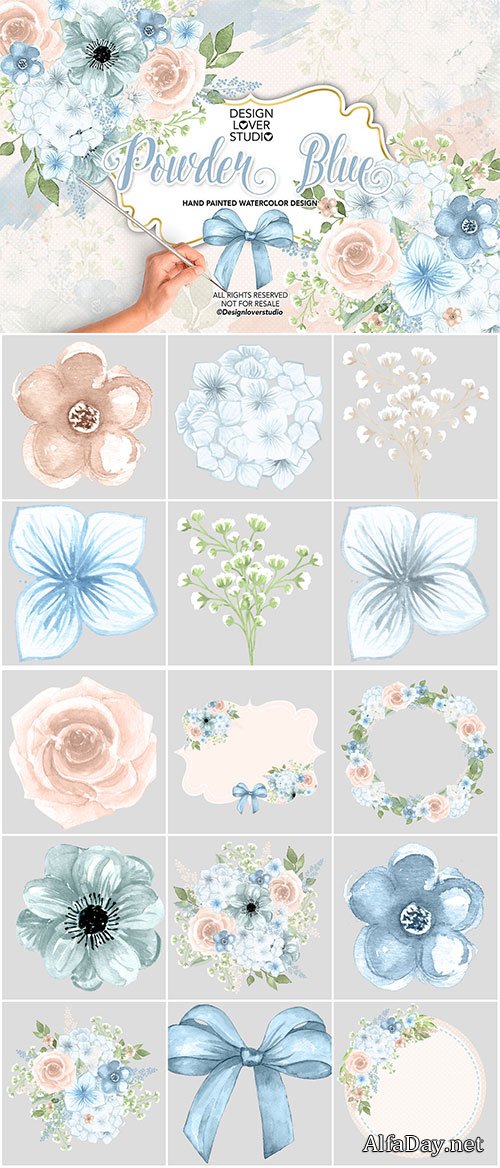 Watercolor powder blue design