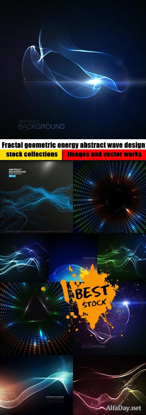 Fractal geometric energy abstract wave design
