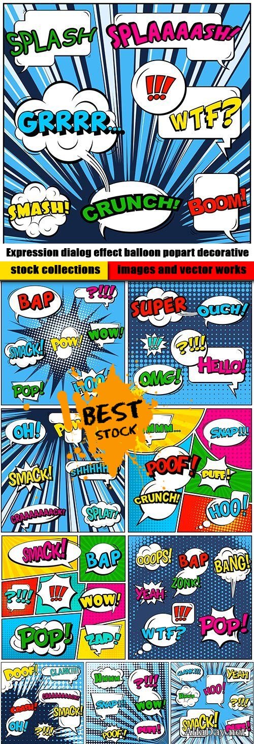 Expression dialog effect balloon popart decorative