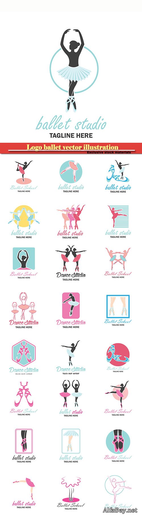 Logo ballet vector illustration template #42