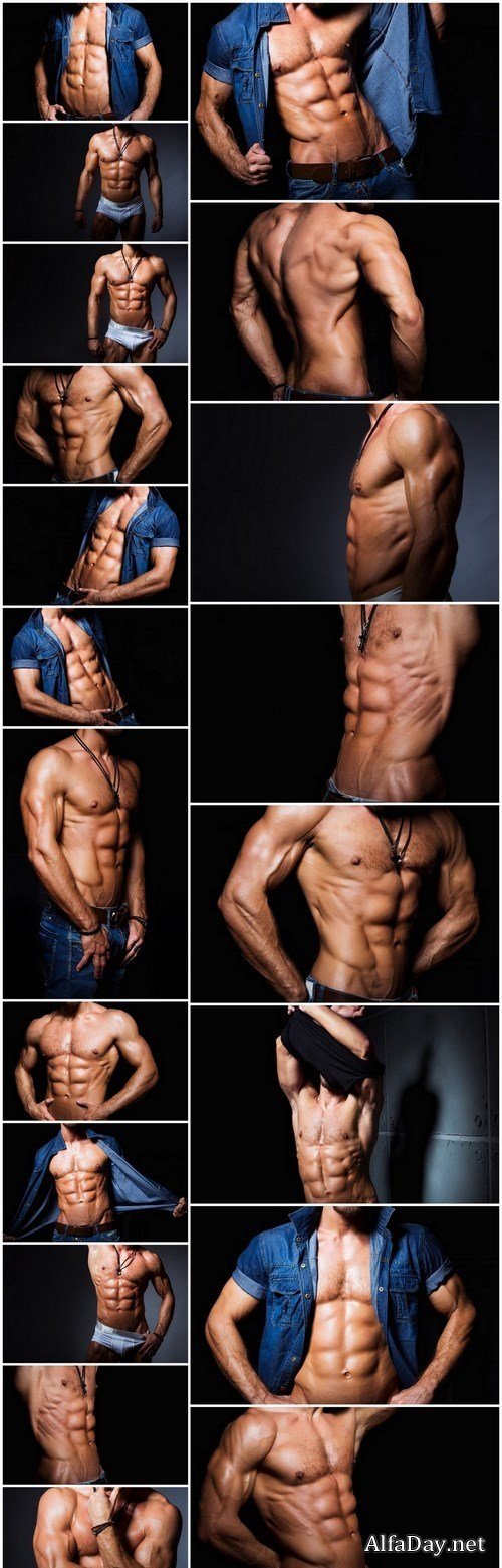 Muscular and sexy torso of young man having perfect abs - 20xUHQ JPEG Photo Stock