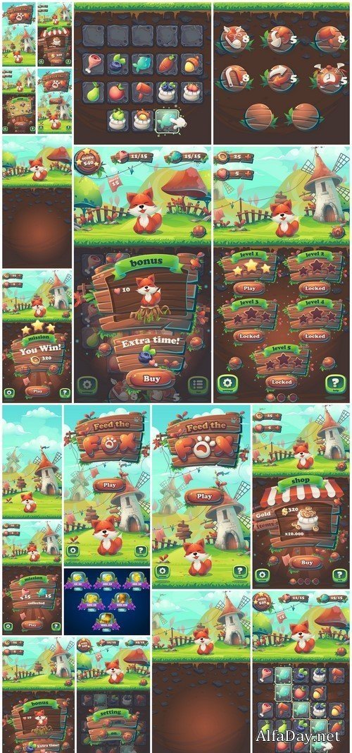 Mobile Games Design Elements - 20x EPS