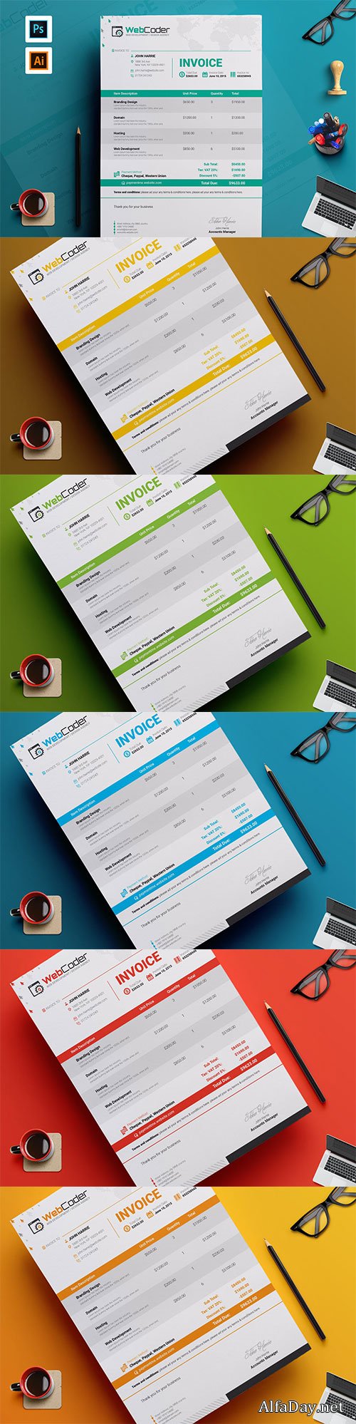 Web Coder | Web Design Agency Invoice Template