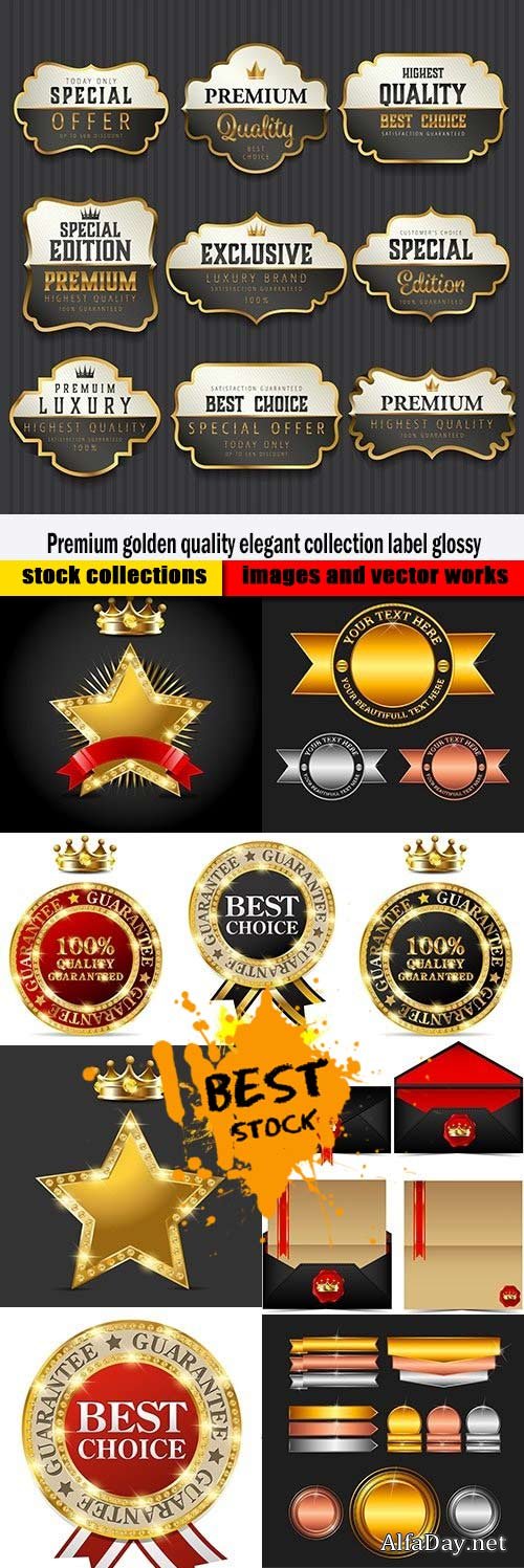 Premium golden quality elegant collection label glossy