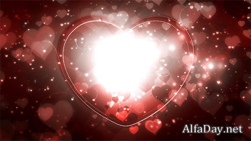 The background footage with red hearts