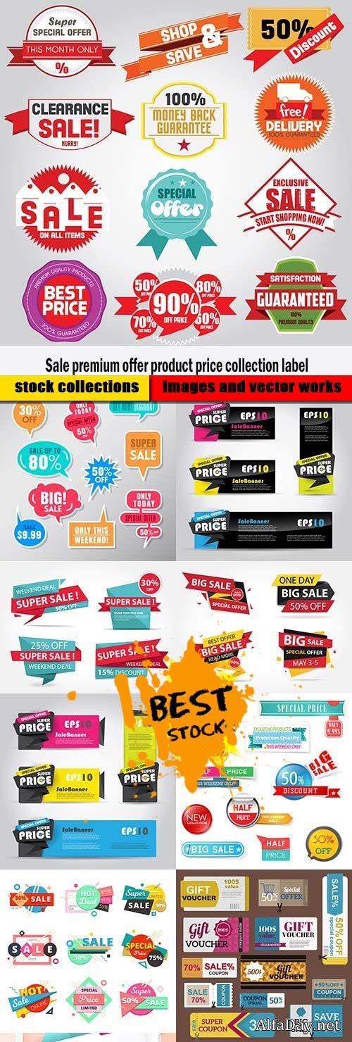 Sale premium offer product price collection label