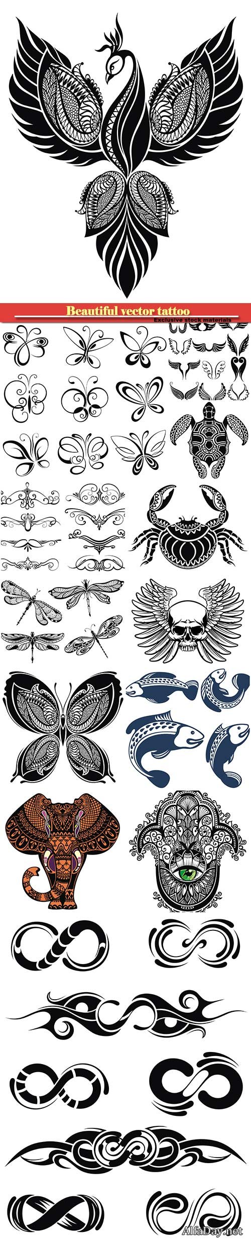 Beautiful vector tattoo