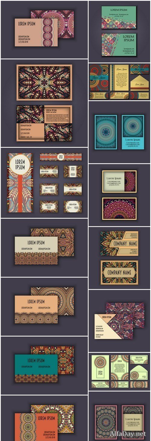 Colorful Mandala Business Card #2 - 15 Vector