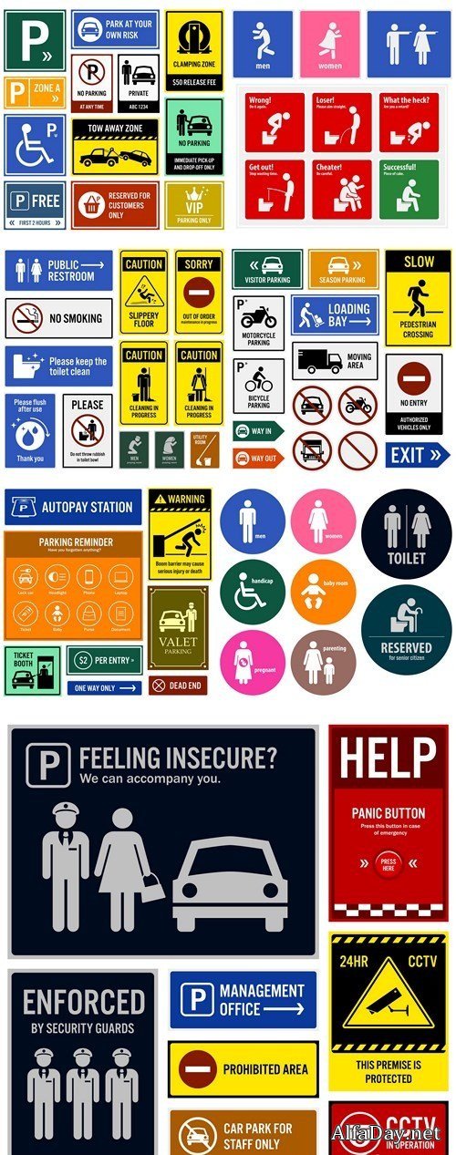 Warning Signs - 7 Vector