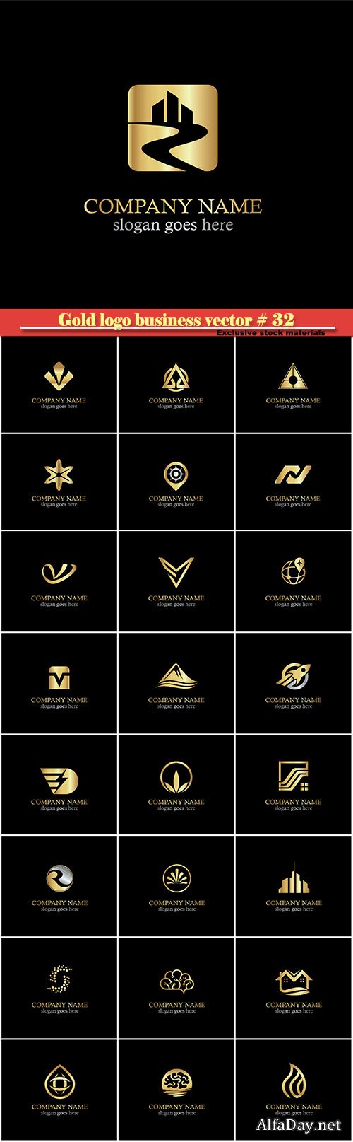 Gold logo business vector illustration # 32