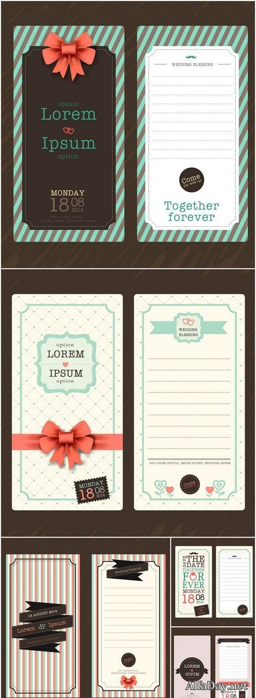 Wedding Modern Design Template - 5 Vector