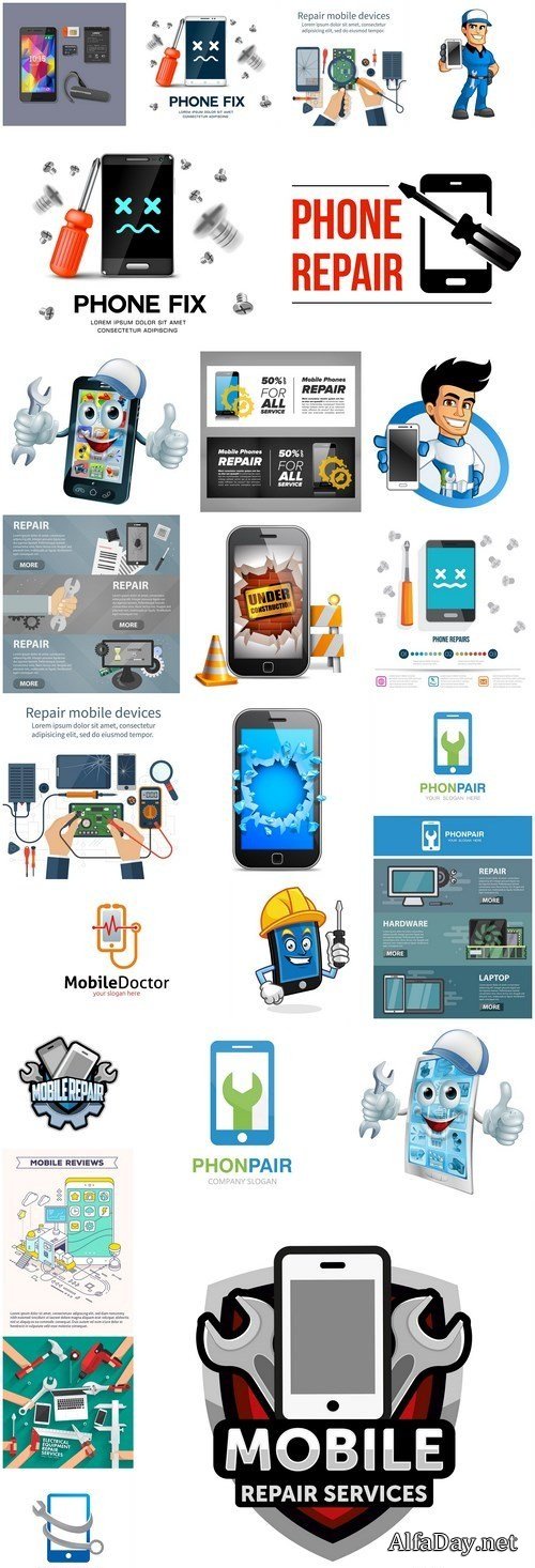 Mobile Repair Service - 25 Vector