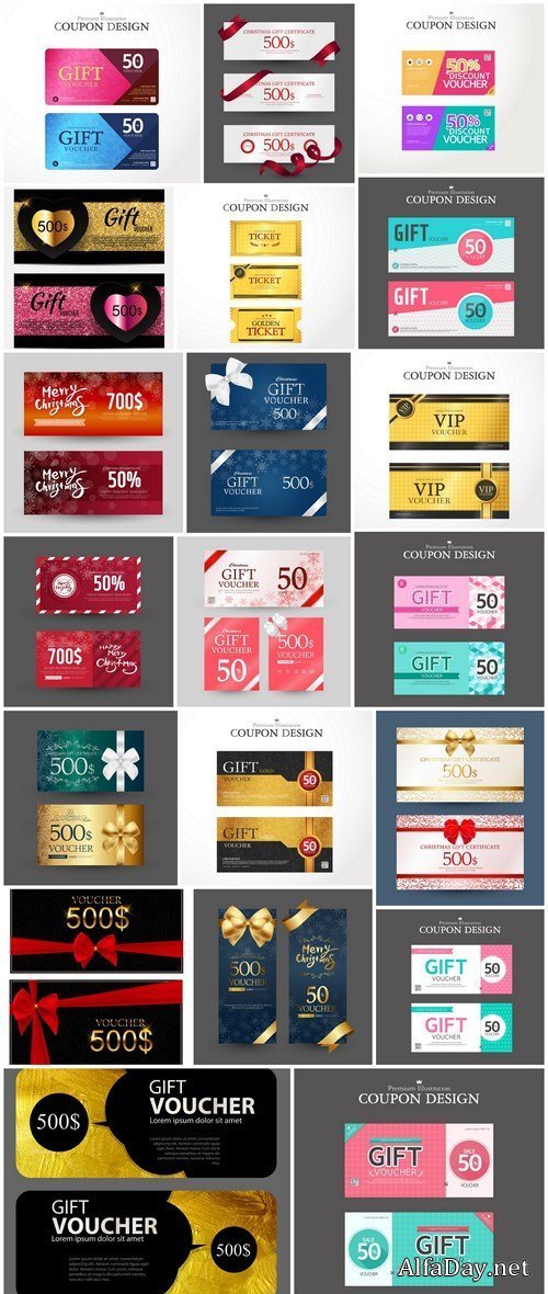 Gift Voucher Collection #25 - 22 Vector