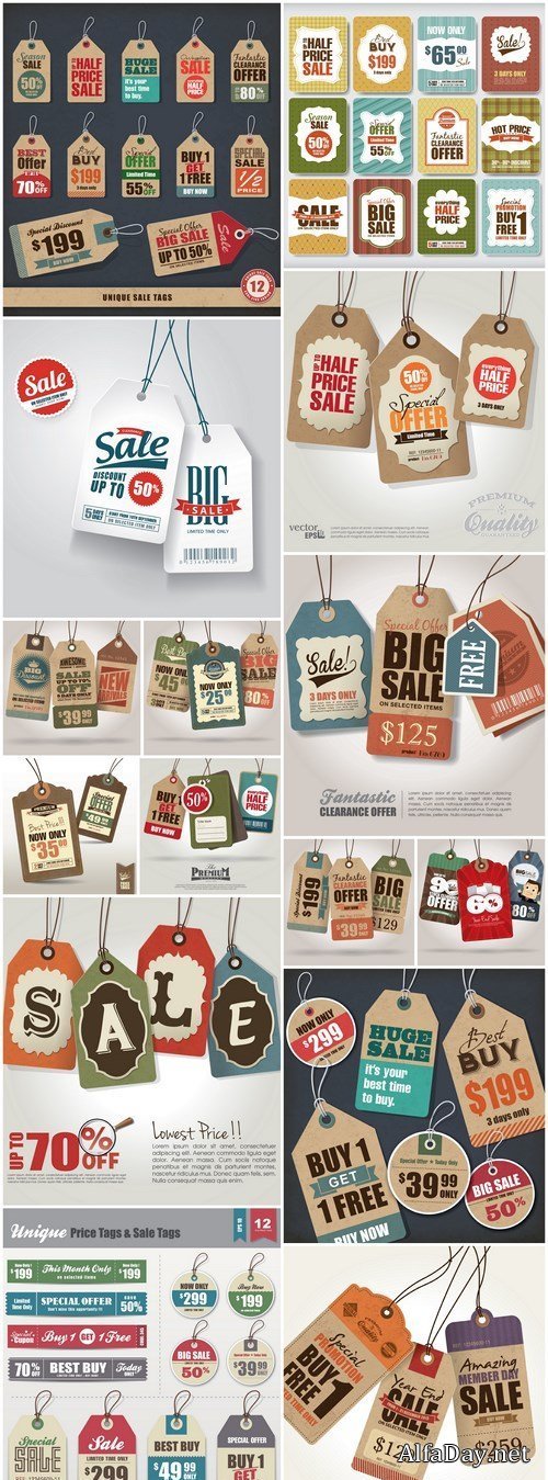 Set Of Sale Tags - 15 Vector