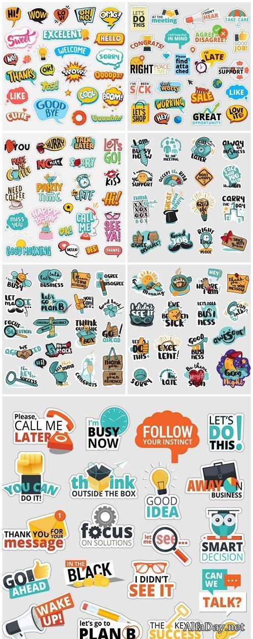 Bright Business Sticker - 7 Vector
