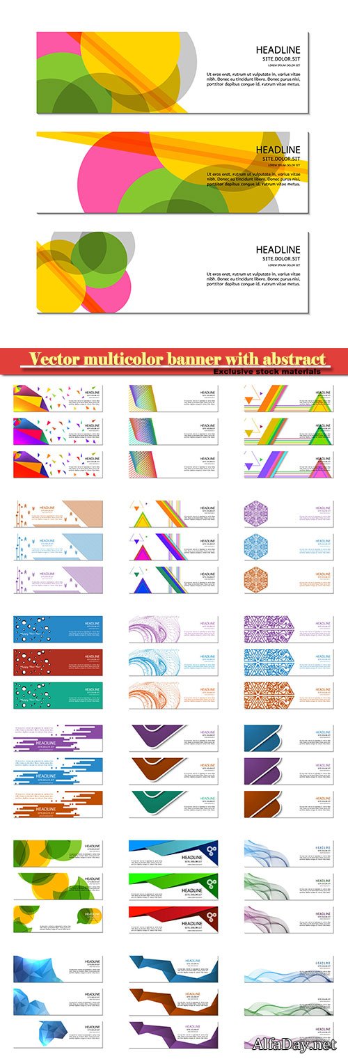 Vector multicolor banner with abstract