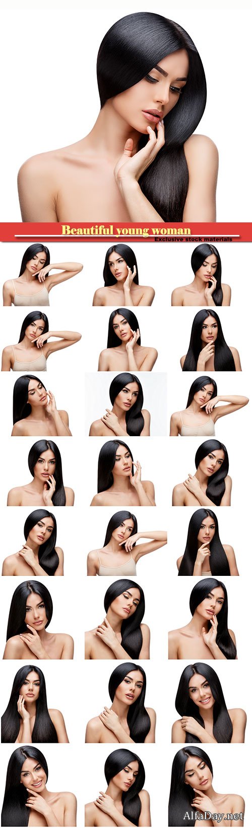 Beautiful young woman with long clean healthy hair