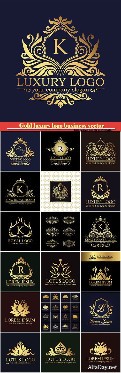 Gold luxury logo business vector illustration # 33