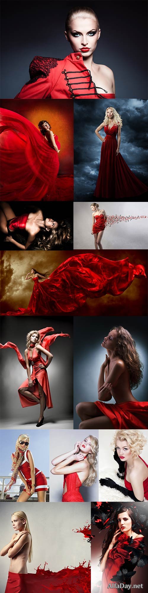 Woman in red stock photos