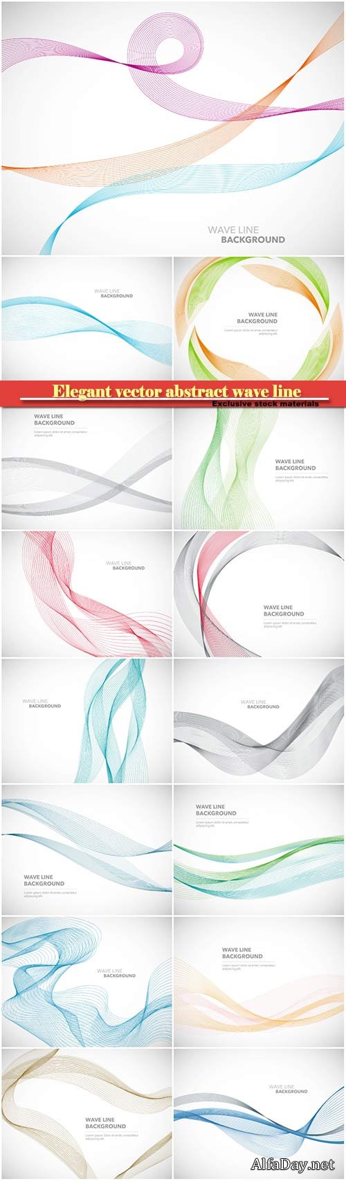 Elegant vector abstract wave line futuristic style background template