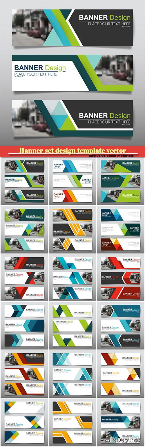 Banner set design template vector