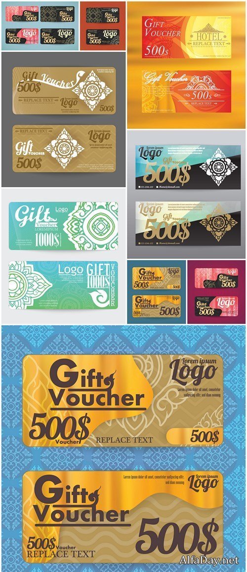 Gift Voucher Collection #24 - 9 Vector