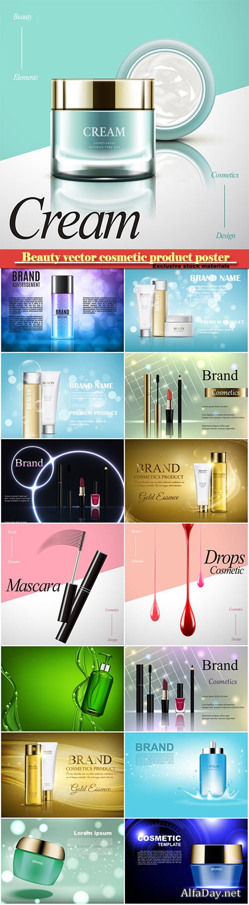 Beauty vector cosmetic product poster # 22